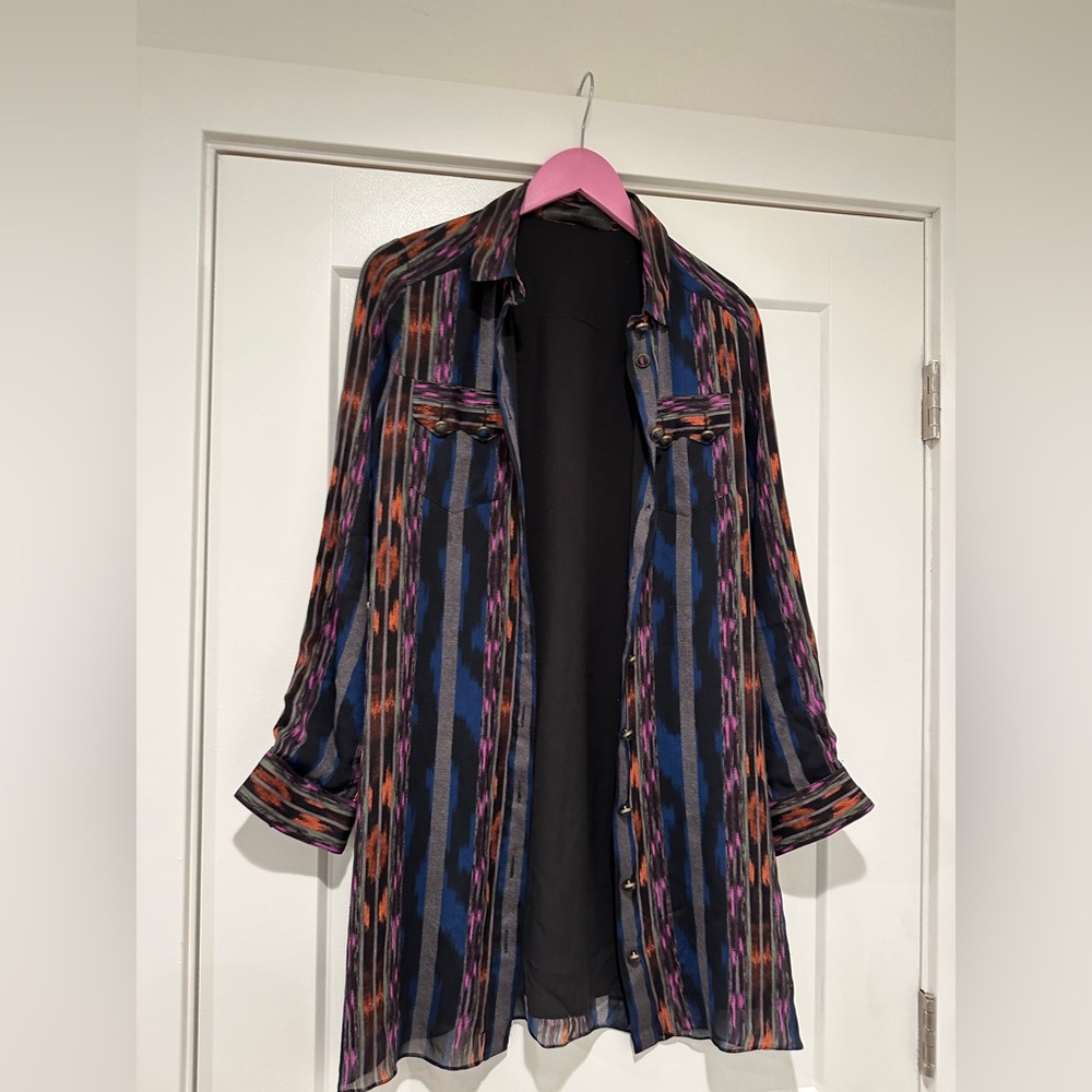 PROENZA SCHOULER  SILK Shirt DRESS Long Sleeve Fully Silk Lined Black Label